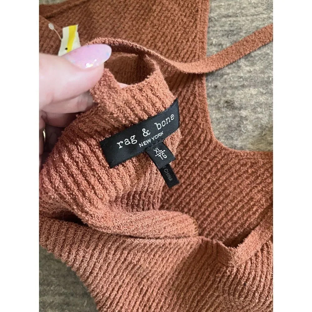 Rag & Bone NEW Soleil Crop Top Tank Size Xl Womens In Brown - Picture 6 of 8